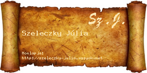 Szeleczky Júlia névjegykártya