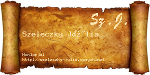 Szeleczky Júlia névjegykártya