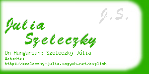 julia szeleczky business card